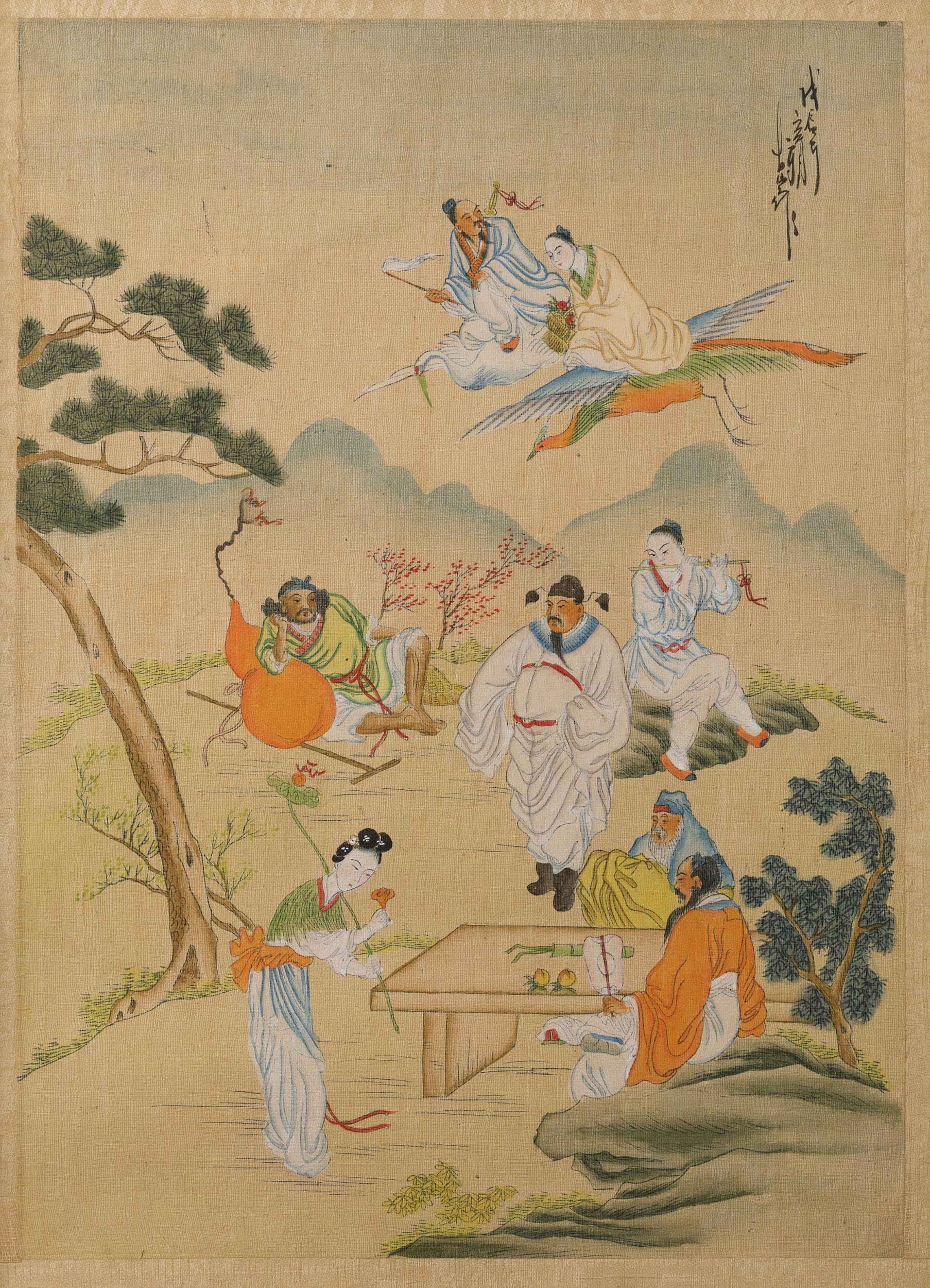 Sette Dipinti su Carta Raffiguranti Soggetti Diversi, Cina, XX Secolo