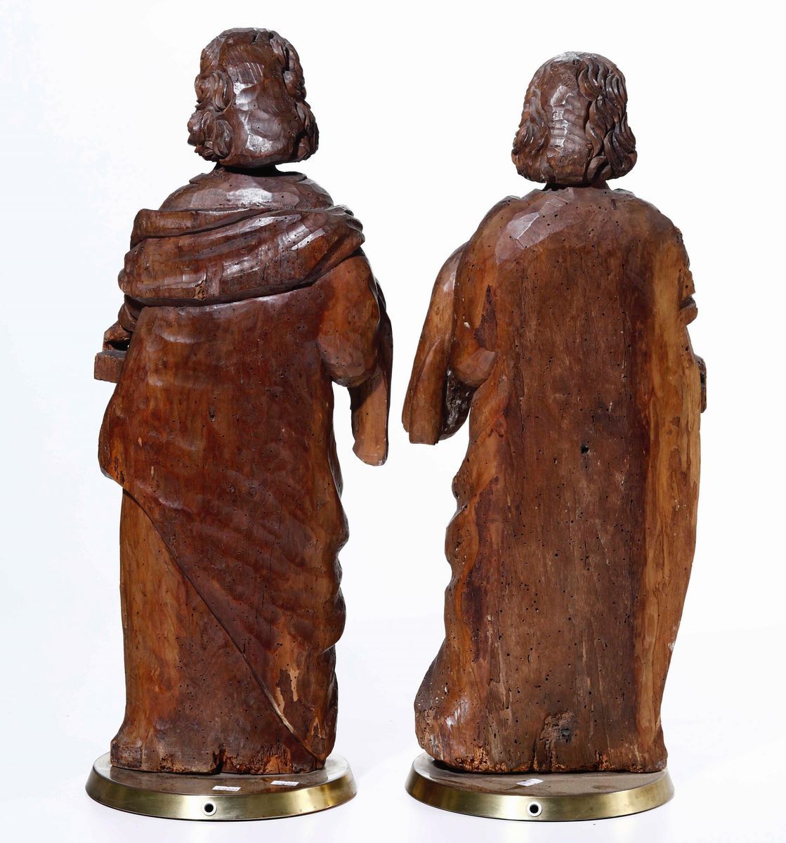Coppia di Santi. Legno Scolpito. Scultore Dell’area Alpina, XVII Secolo