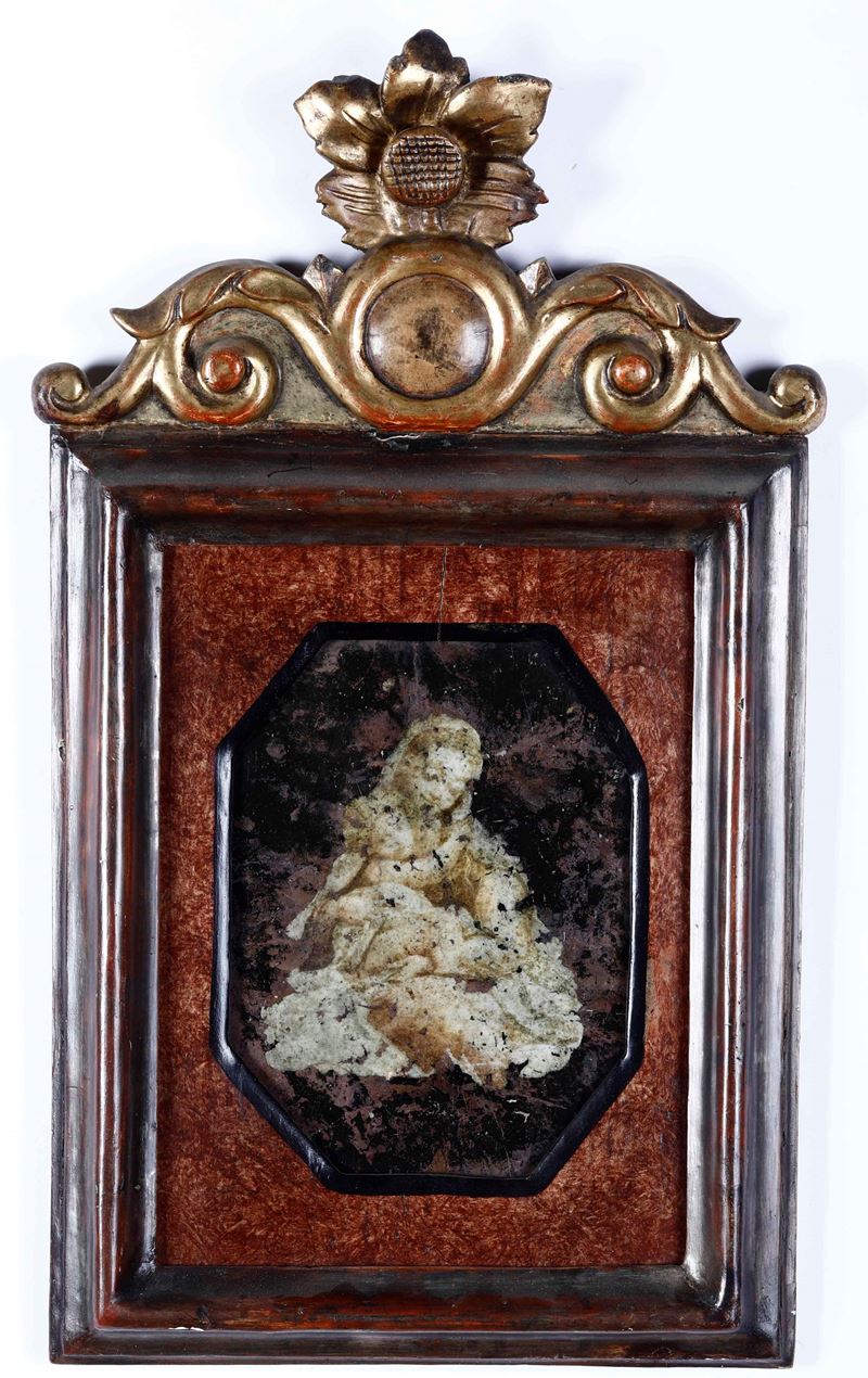 Scuola del XVIII secolo Madonna col Bambino  - olio su marmo - Asta Dipinti Antichi - Cambi Casa d'Aste