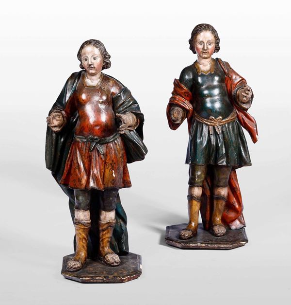 Coppia di centurioni Scultore napoletano del XVII secolo