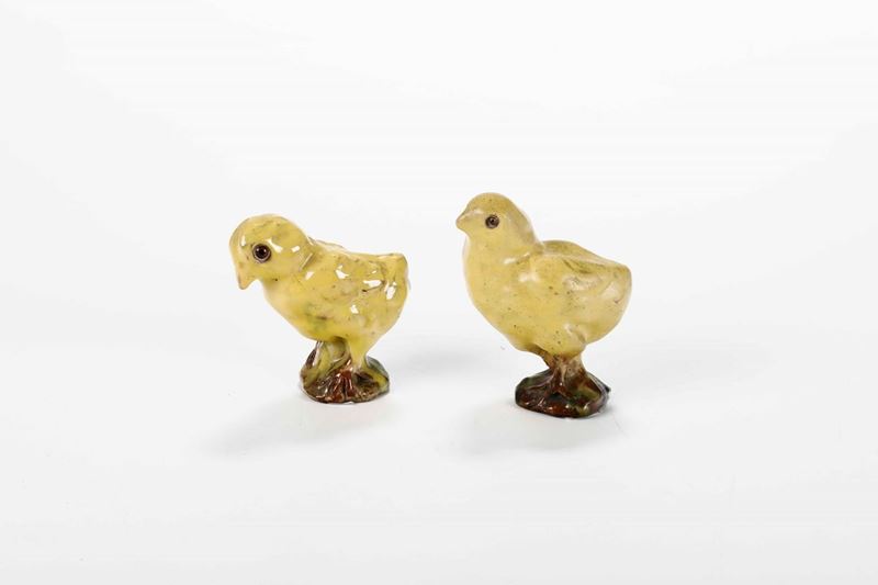 Due figure di pulcino, XX secolo  - Auction Ceramics | Cambi Time - Cambi Casa d'Aste