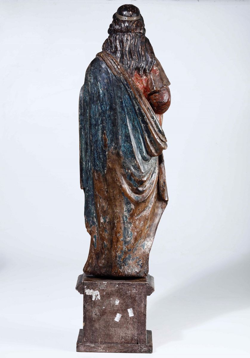 Santa con Libro e Diadema. Legno Policromo. Arte del XVII Secolo