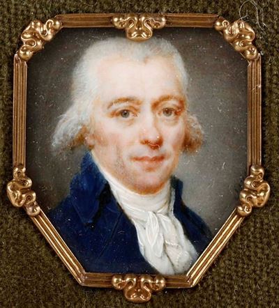 Miniatura su Avorio "ritratto Maschile", Firma di Difficile Lettura. XIX Secolo