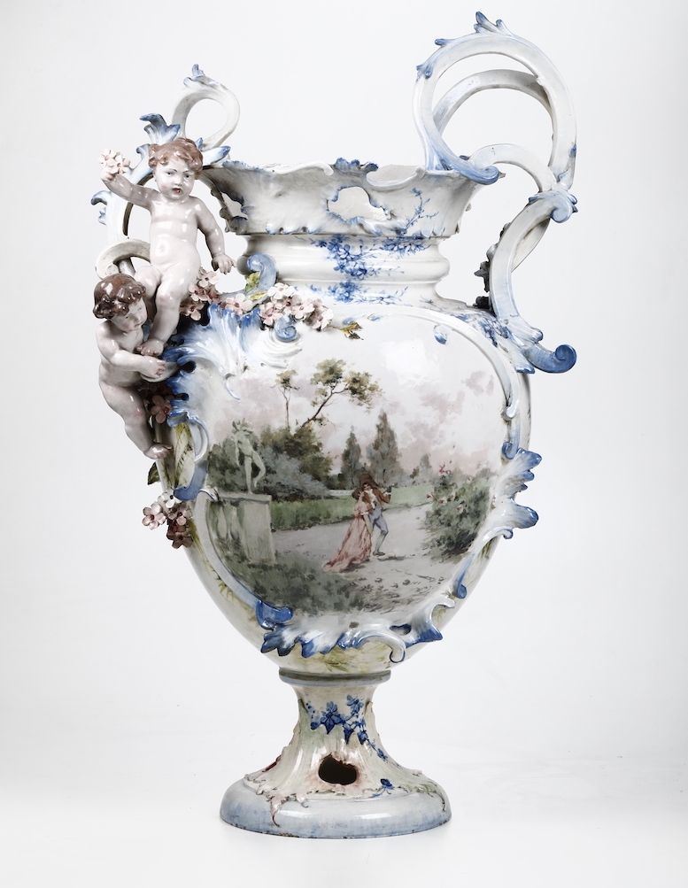 Grande vaso Probabilmente Napoli, Manifattura Mollica, inizio del XX secolo  - Asta Ceramiche | Cambi Time - Cambi Casa d'Aste