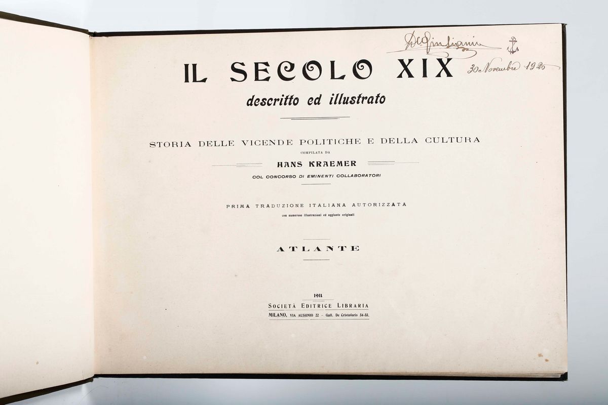 Libro il Secolo XIX con Copertina in Cuoio Impresso