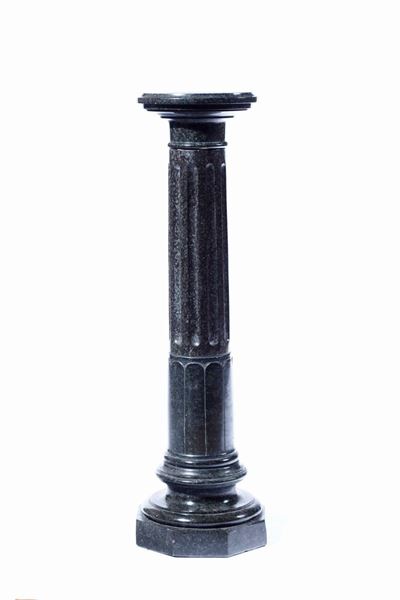 Colonna Porta Scultura Marmo Verde XIX Secolo