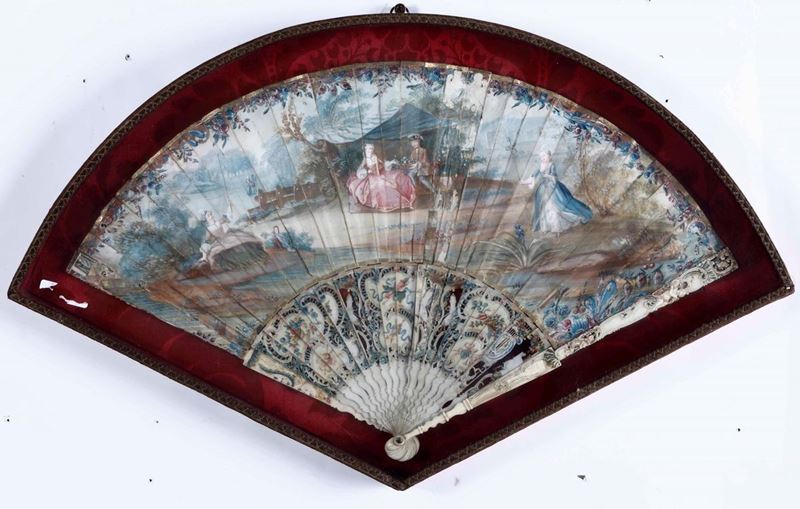 Ventaglio dipinto con scena galante settecentesca  - Auction Antiques | Timed Auction - Cambi Casa d'Aste
