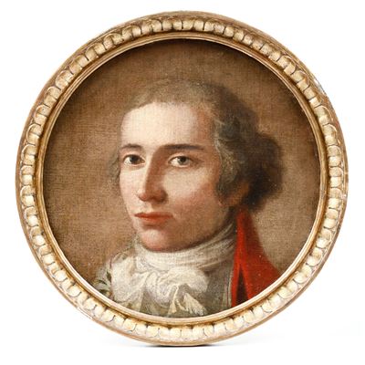 XIX secolo, Miniatura su cartone raffigurante Ritratto di gentiluomo