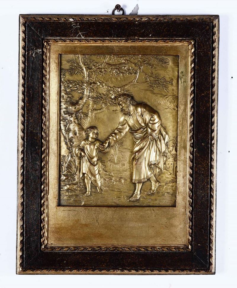 Altorilievo sbalzato in bronzo dorato  San Giuseppe - Varen 1800  - Auction Antiques | Timed Auction - Cambi Casa d'Aste