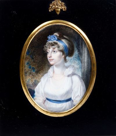 Miniatura su Avorio "principessa Sophia Figlia di Giorgio III°". XIX Secolo