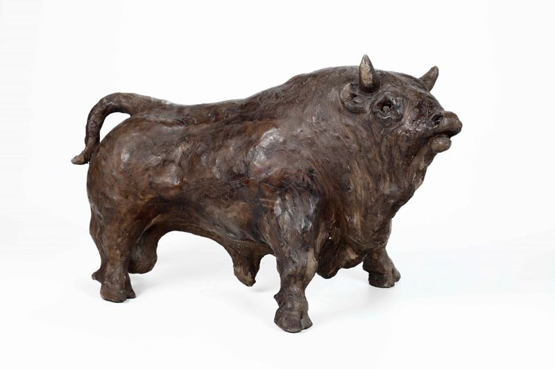 Mario Bertozzi : Mario Bertozzi (1927) toro  - Auction Sculpture of the XIX-XX century - Cambi Casa d'Aste