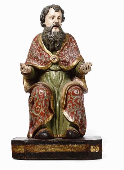 Santo Assiso. Legno Policromo. Scultore Rinascimentale. Veneto XVI Secolo