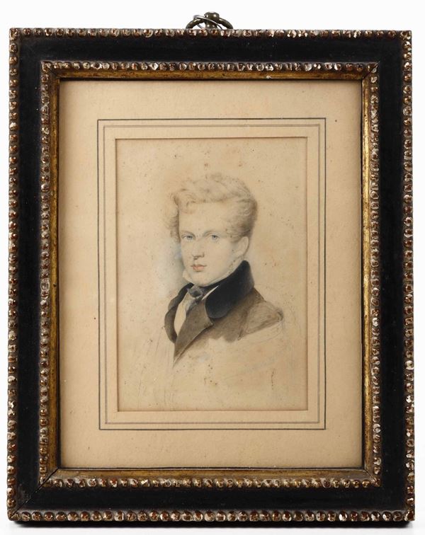 Ignoto  Ritratto di giovane gentiluomo Acquarello su carta 1829