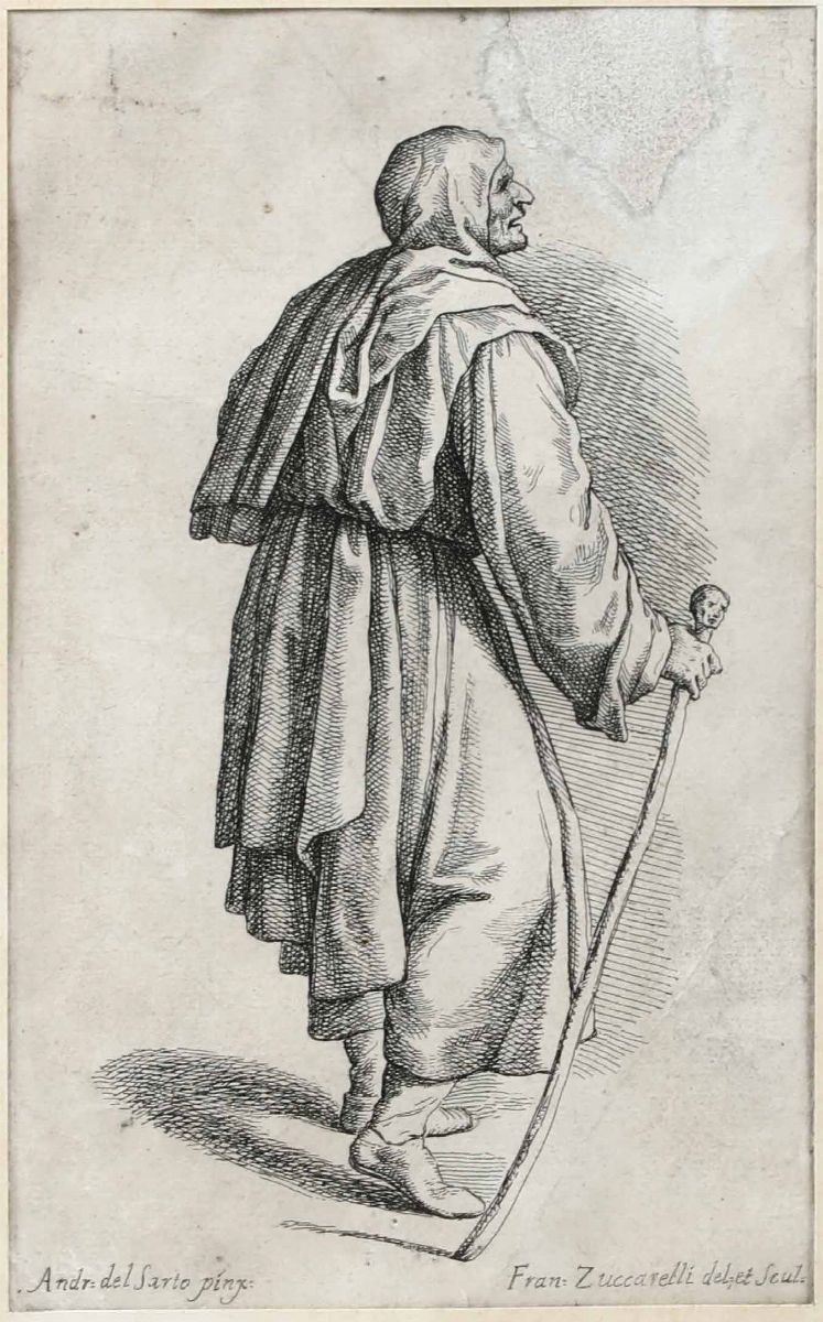 Zuccarelli Francesco Pellegrino mendicante, da soggetto di Andrea del Sarto.  - Auction Rare Books - Cambi Casa d'Aste