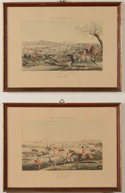 Quattro Serie di Stampe con Scene di Caccia