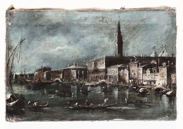 Francesco Guardi (Venezia 1712-1793), nei modi di Veduta di Venezia con il Palazzo Ducale