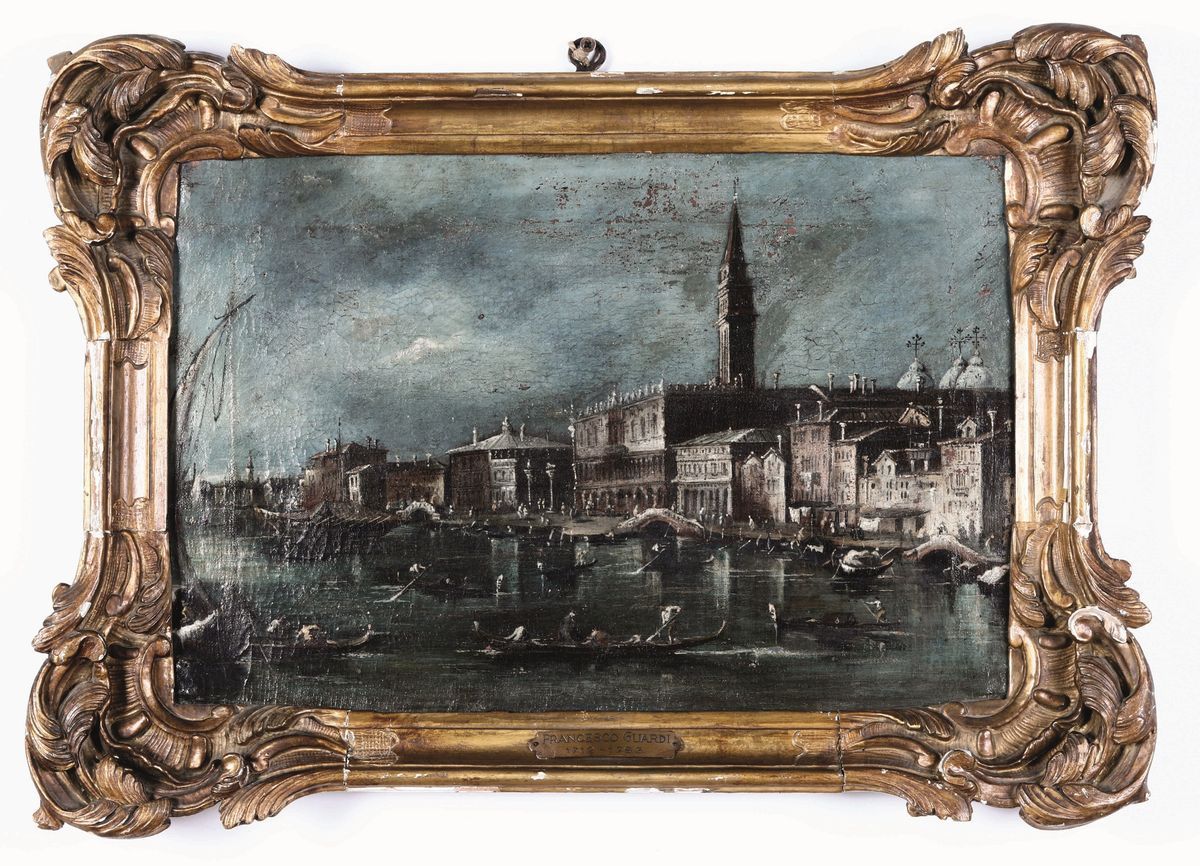 Francesco Guardi (venezia 1712-1793), nei Modi Diveduta di Venezia con il Palazzo Ducale