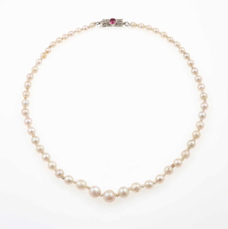  Collana di perle naturali  - Asta Fine Jewels - III - Cambi Casa d'Aste