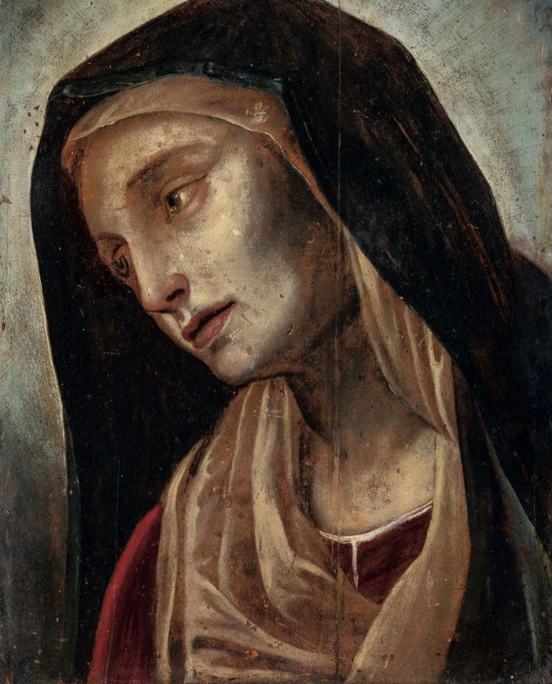 Scuola del XVI secolo Madonna addolorata  - Auction Old Masters Paintings  - Cambi Casa d'Aste