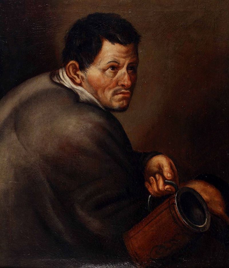 Scuola del XVIII secolo Uomo con boccale  - Asta Dipinti Antichi | Cambi Time - Cambi Casa d'Aste