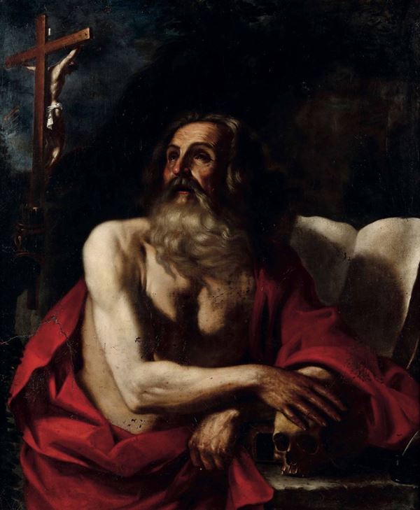 Giovanni Francesco Barbieri detto il Guercino (Cento 1591 - Bologna 1666), copia da San Gerolamo