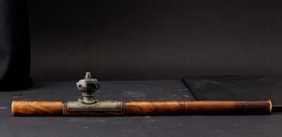 Pipa da Oppio in Legno di Bambù e Carica in Saponaria, Cina, XX Secolo
