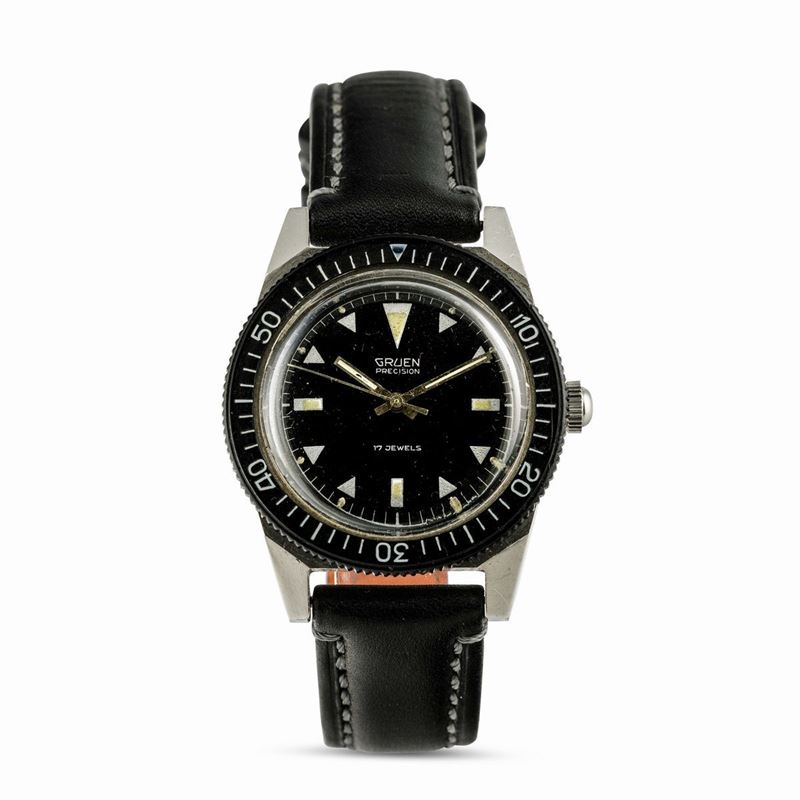 GRUEN - Diver precision ref 510RSS, carica manuale d'acciaio anni '60  - Auction Watches and Pocket Watches - Cambi Casa d'Aste