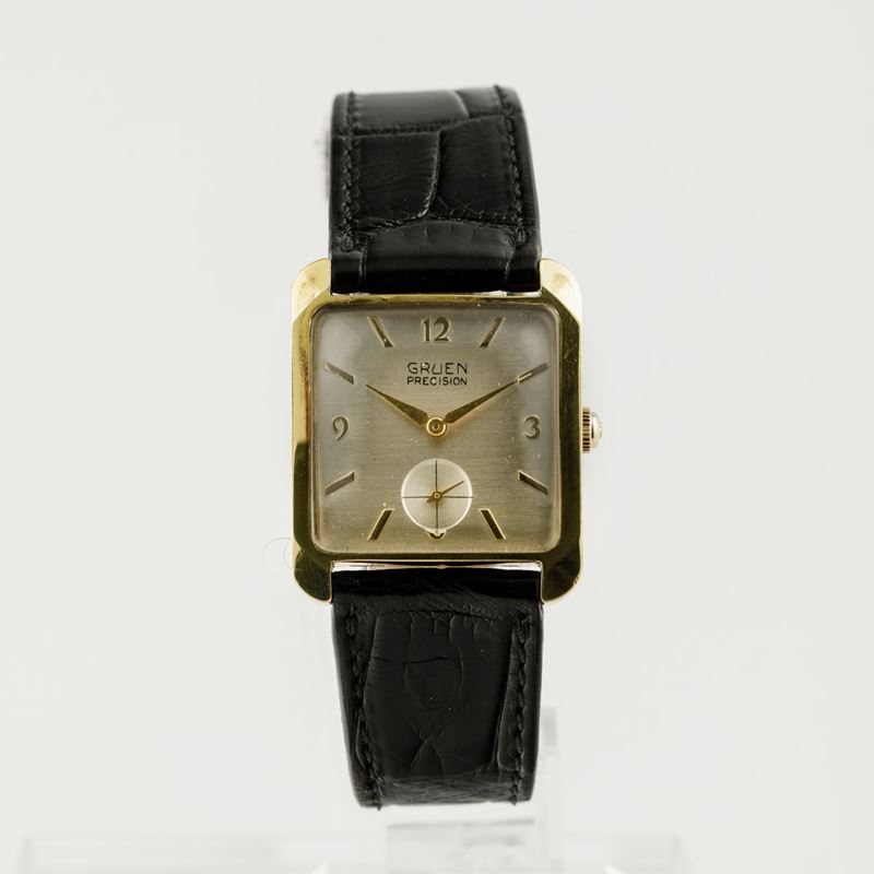 GRUEN - Precision Quadron laminato, cal 415r carica manuale con secondi in basso, circa 1940  - Auction Watches | Timed Auction - Cambi Casa d'Aste