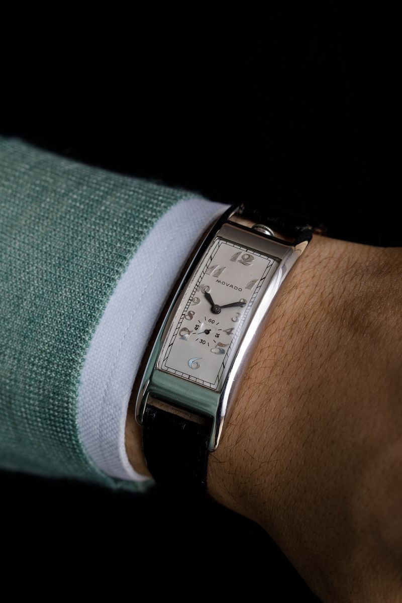Movado - Polyplan con Cassa Curvex in Oro Bianco 18k, Secondi in Basso. Accompagnato da Astuccio ...