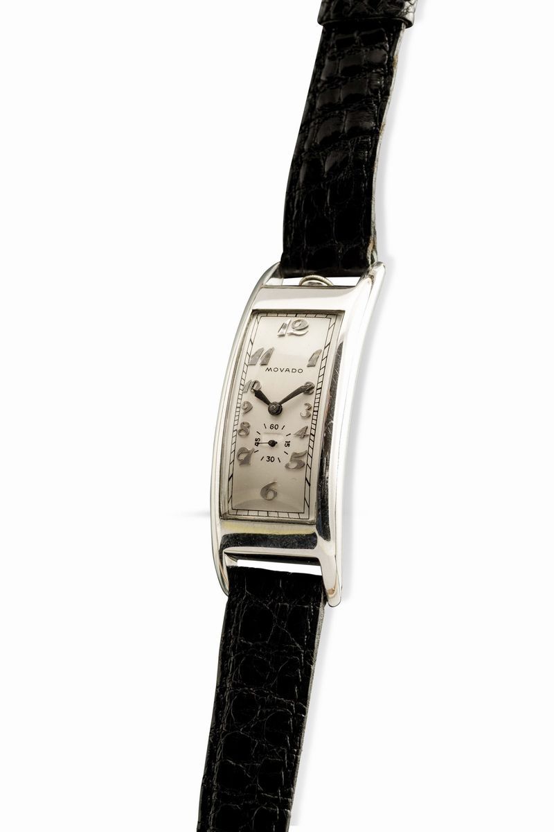 Movado - Polyplan con Cassa Curvex in Oro Bianco 18k, Secondi in Basso. Accompagnato da Astuccio ...
