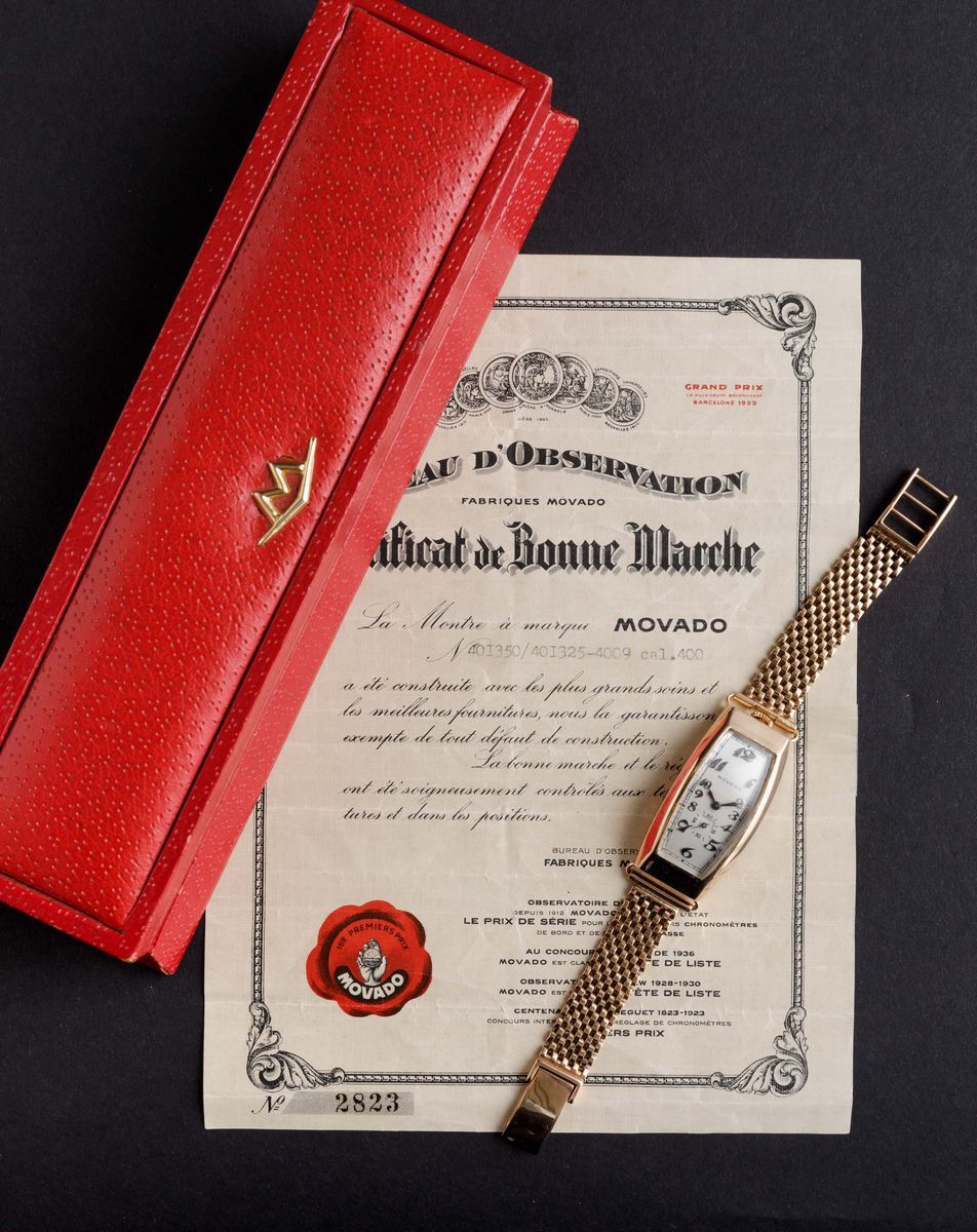 Movado - Polyplan con Cassa Curvex in Oro Rosa 18k, Secondi in Basso. Accompagnato da Astuccio Or...
