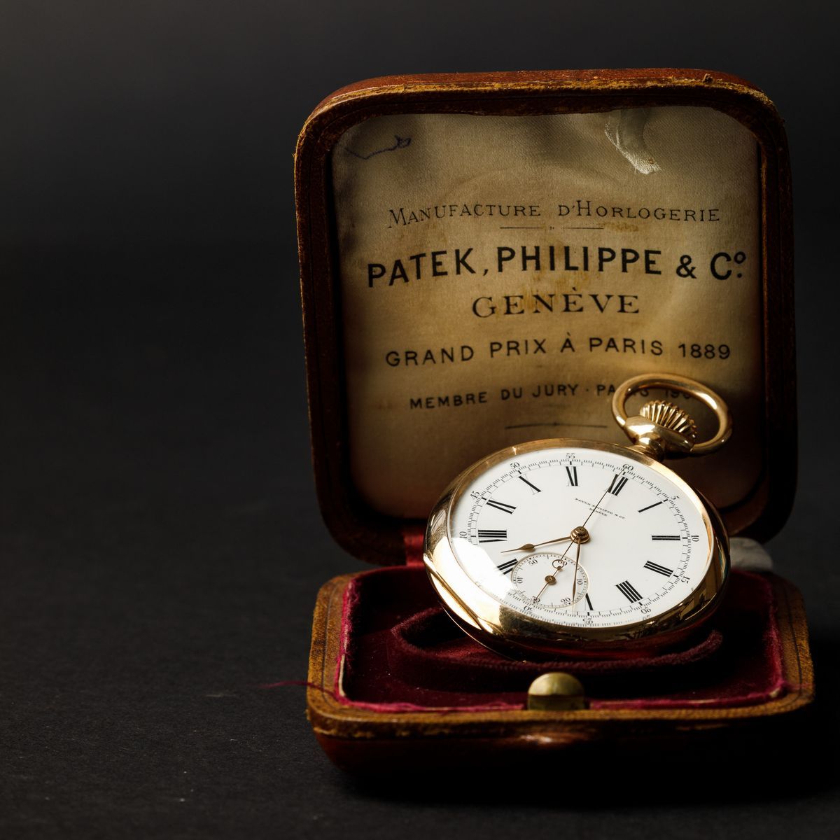 Patek Philippe - Prestigioso Cronografo da Tasca Monopulsante in Oro Rosa, Cassa Tre Corpi, con Q...