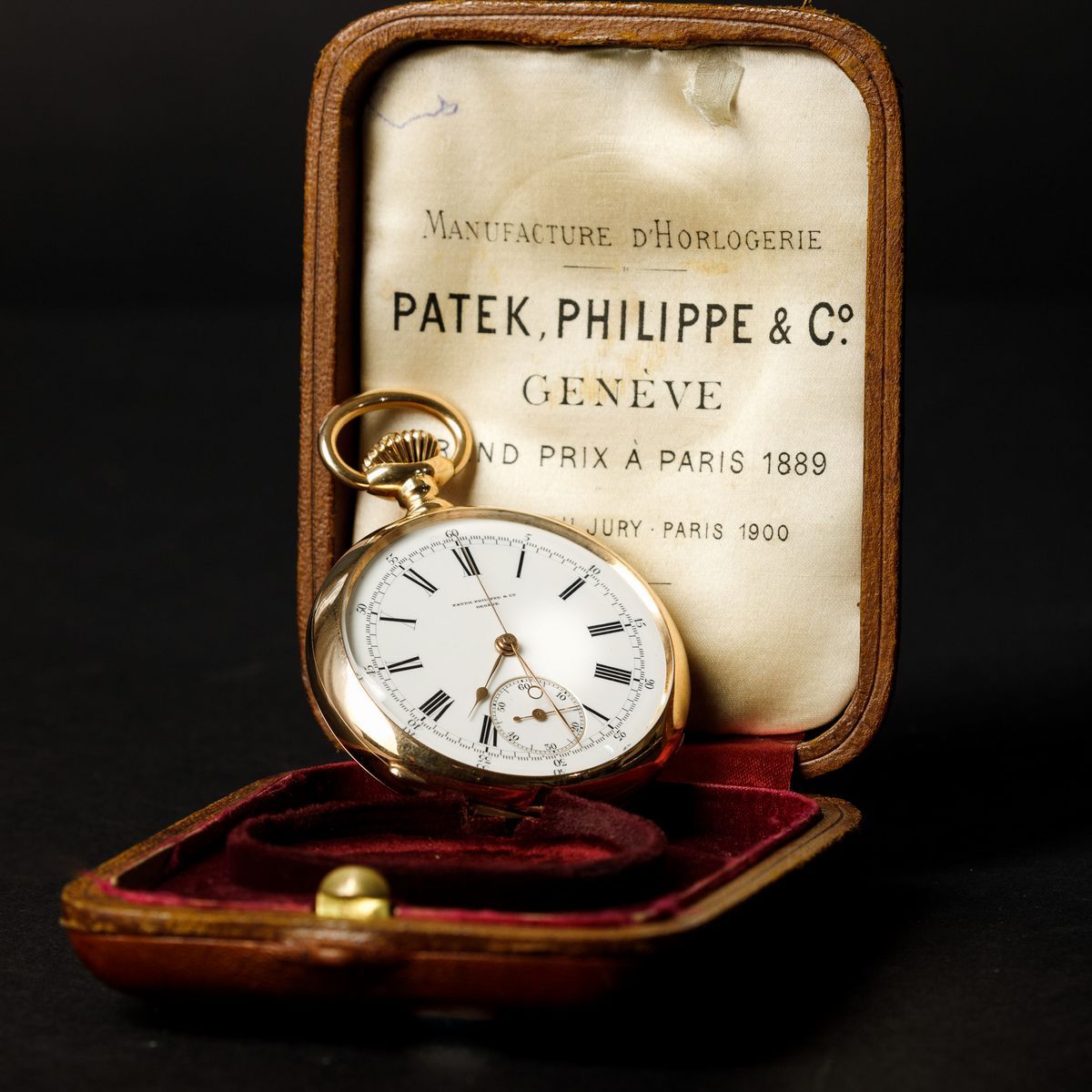 Patek Philippe - Prestigioso Cronografo da Tasca Monopulsante in Oro Rosa, Cassa Tre Corpi, con Q...