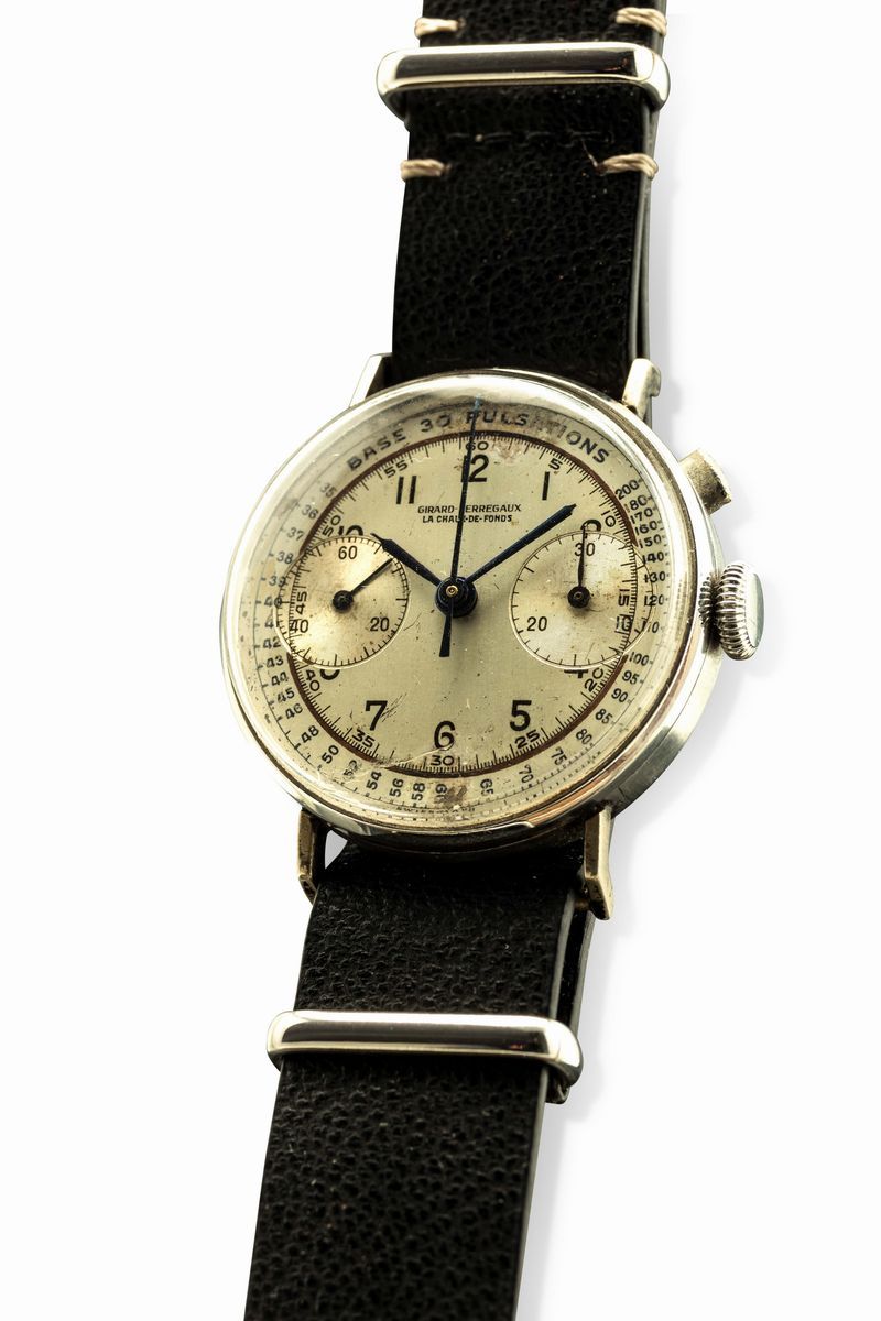 Girard Perregaux - Chrono Medicale Monopulsante D'acciaio con Barrette Fisse.