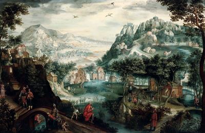 Gillis Van Coninxloo (anversa 1544 - Amsterdam 1607), Attribuito Ail Profeta Osea