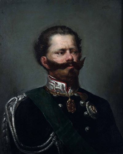 Angelo Inganni (1807-1880)ritratto di Vittorio Emanuele II in Alta Uniforme
