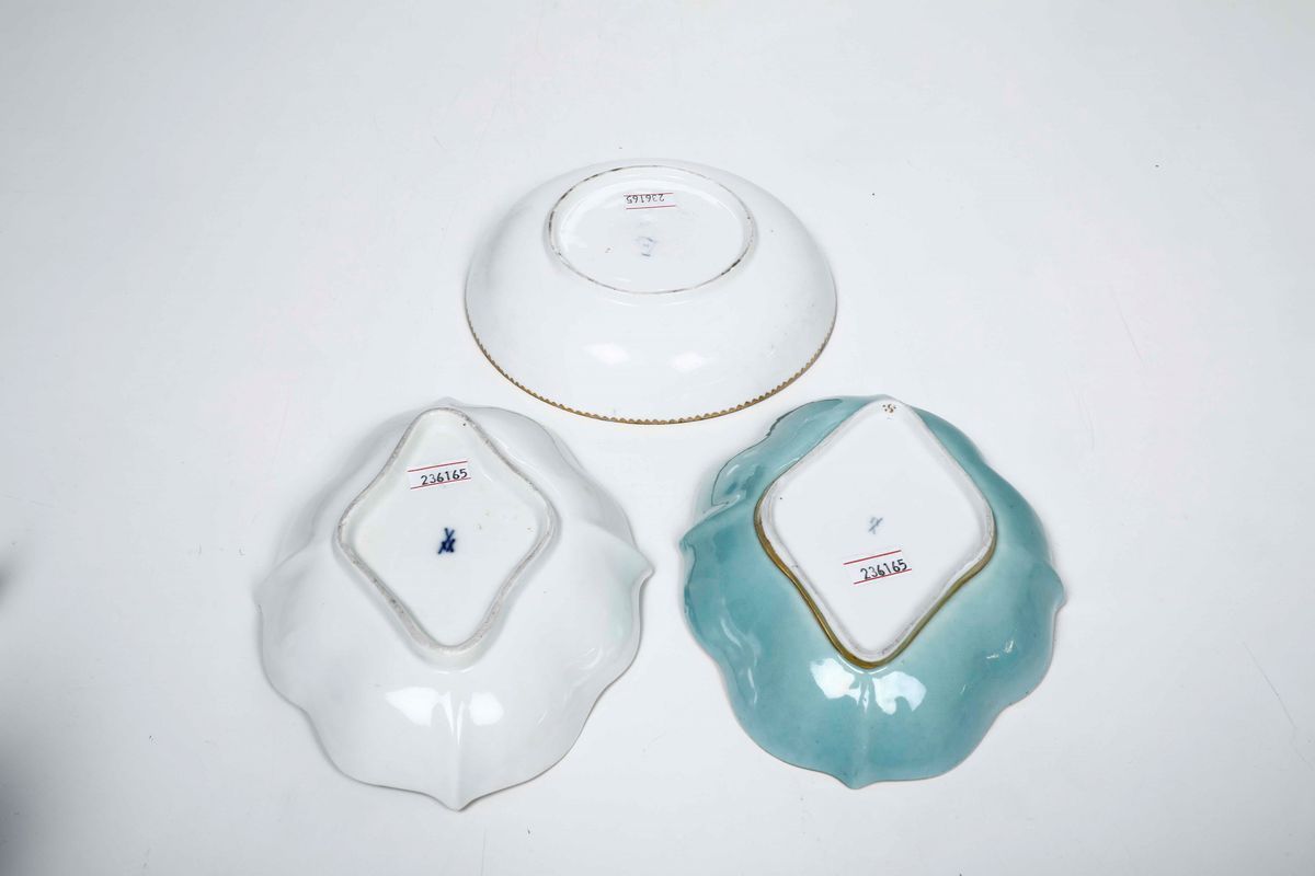 Tre Piattini Meissen e Sèvres, 1745 Circa e 1760