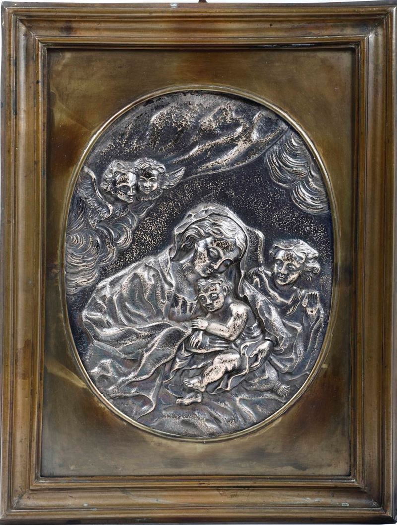 Placca votiva. Argenteria italiana, Napoli (?) XX secolo  - Auction Silvers | Cambi Time - Cambi Casa d'Aste