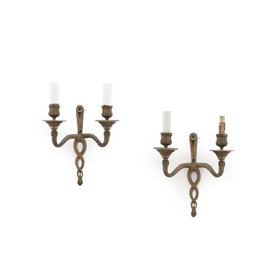 Coppia di Appliques in Bronzo Dorato, Stile Luigi XVI