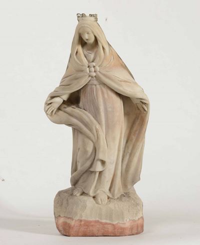 Madonna in Marmo Bianco. Scultore del Ligure XVIII-xixsecolo