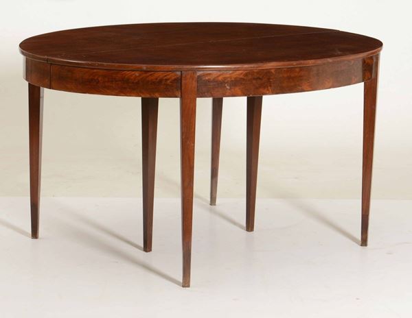 Tavolo ovale in legno, fine XIX secolo