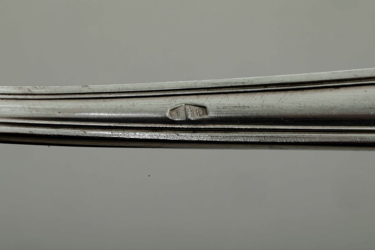 Servizio di Posate in Argento. Argenteria Italiana del XX Secolo. Bollo con Fascio Littorio in Us...