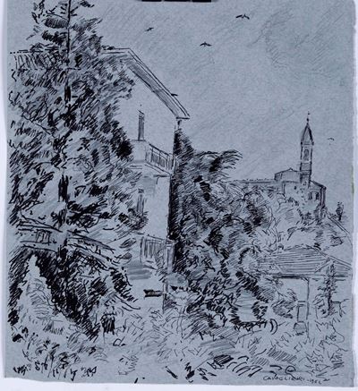 Mario Cavaglieri (rovigo 1887 - Peyloubère 1969)bologna Vista di San Luca