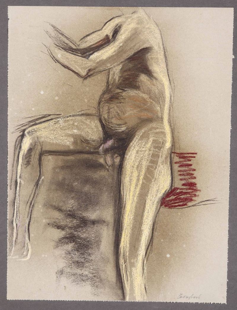 Mario Cavaglieri (Rovigo 1887 - Peyloubère 1969) Nudo maschile  - Auction 19th-20th century paintings - Cambi Casa d'Aste