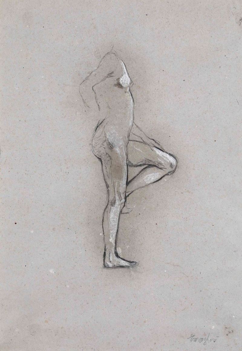 Mario Cavaglieri : Mario Cavaglieri (Rovigo 1887 - Peyloubère 1969) Nudo femminile in piedi  - Auction 19th and 20th Century Paintings | Cambi Time - Cambi Casa d'Aste