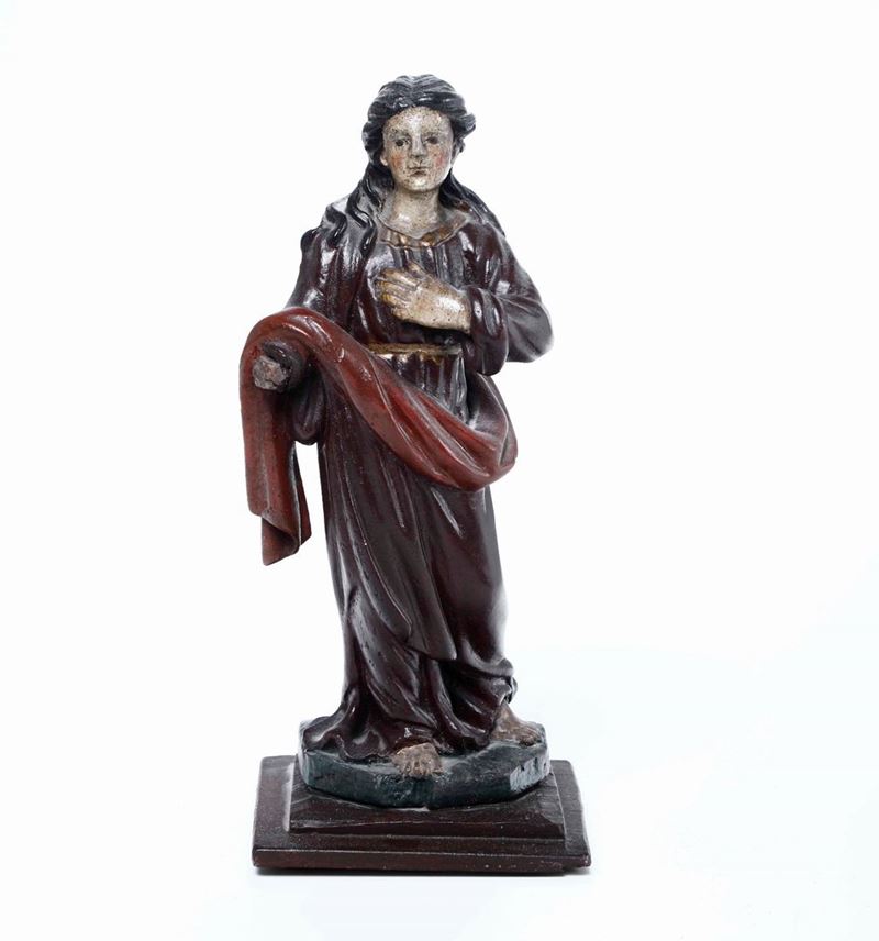 Figura femminile in legtno scolpito e dipinto, XX secolo  - Auction Antiques | Timed Auction - Cambi Casa d'Aste