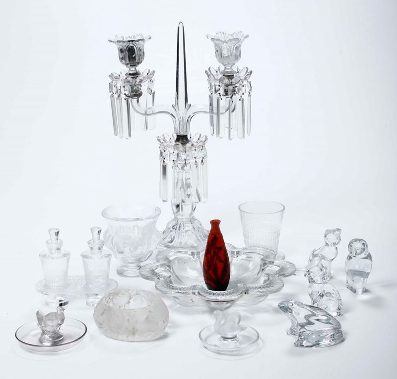 Insieme di oggetti in vetro, Francia inizio XX secolo  - Auction Antiques | Timed Auction - Cambi Casa d'Aste