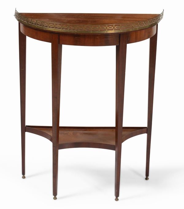 Tavolino demilune lastronato, XIX-XX secolo