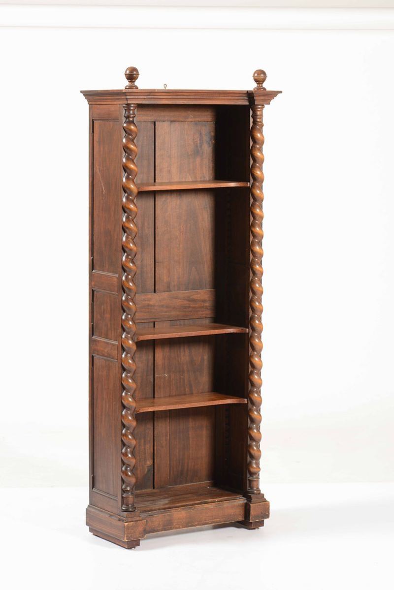 Etagere libreria con colonne a torciglione, XIX secolo  - Auction Antiques | Timed Auction - Cambi Casa d'Aste