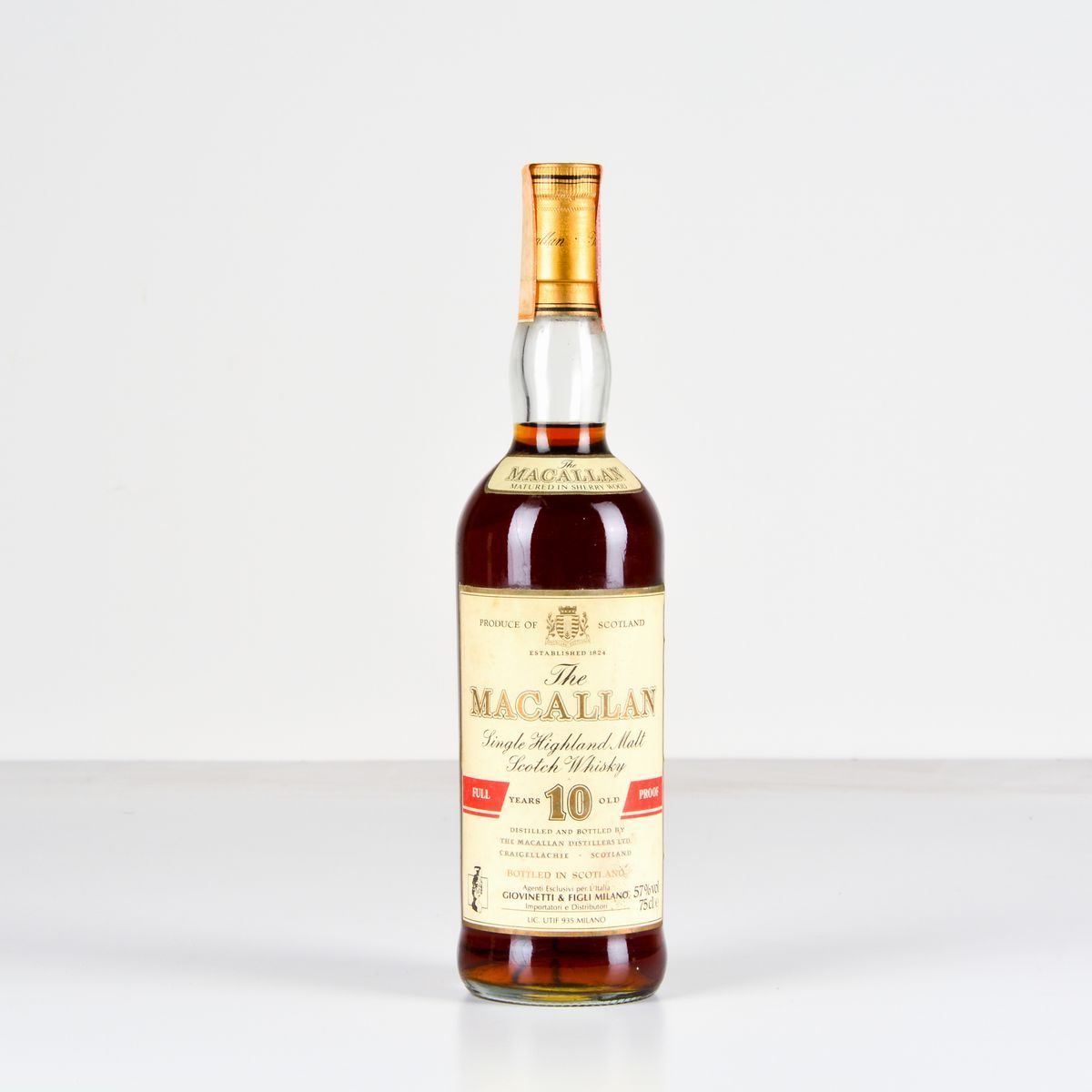 Macallan, Single Highland Malt Scotch Whisky 10 Years Old Full Proof Sherry Wood